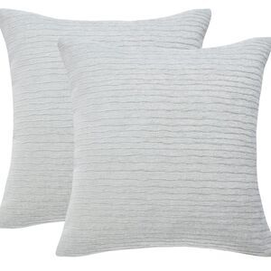 Grey Pillow Covers 20x20" Set of 2 Luxurious Chenille Decorative (358)